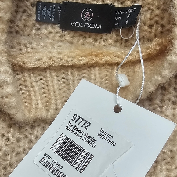NWT Volcom Dusty Rose Sweater Size XS - Picture 3 of 3